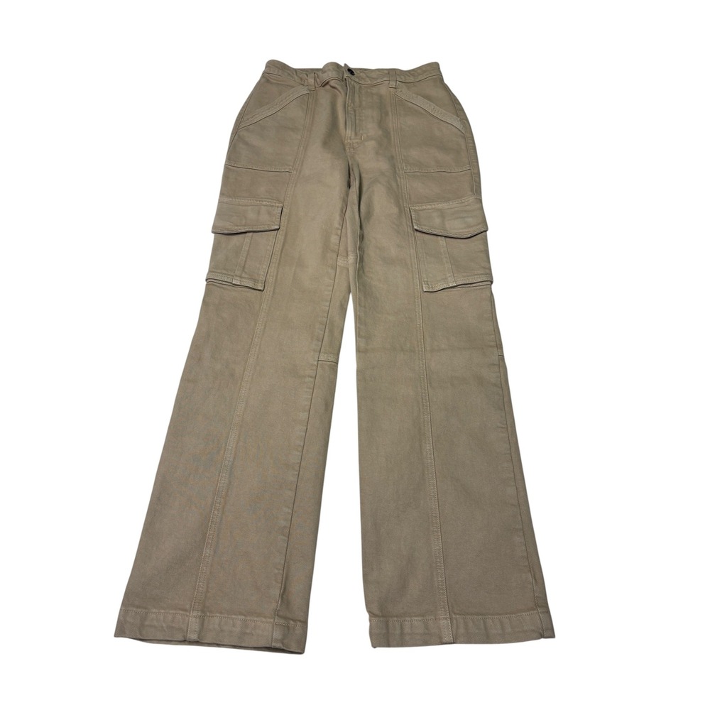 Edwin Keegan Cargo Khaki Pants Wide Leg Tan Twill Made in USA Women 30X32